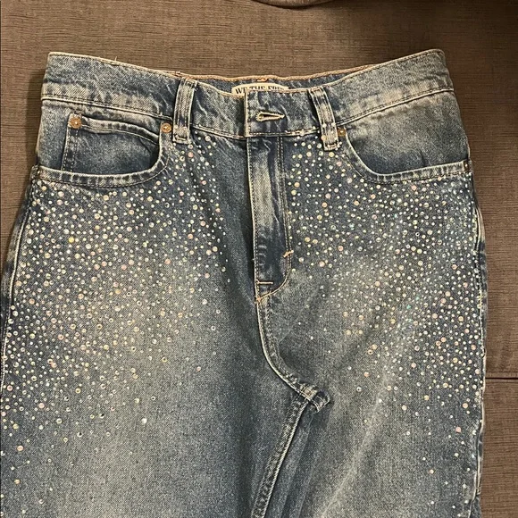 We The Free Tinsley Baggy Rhinestone Jeans 27 - Picture 3 of 8